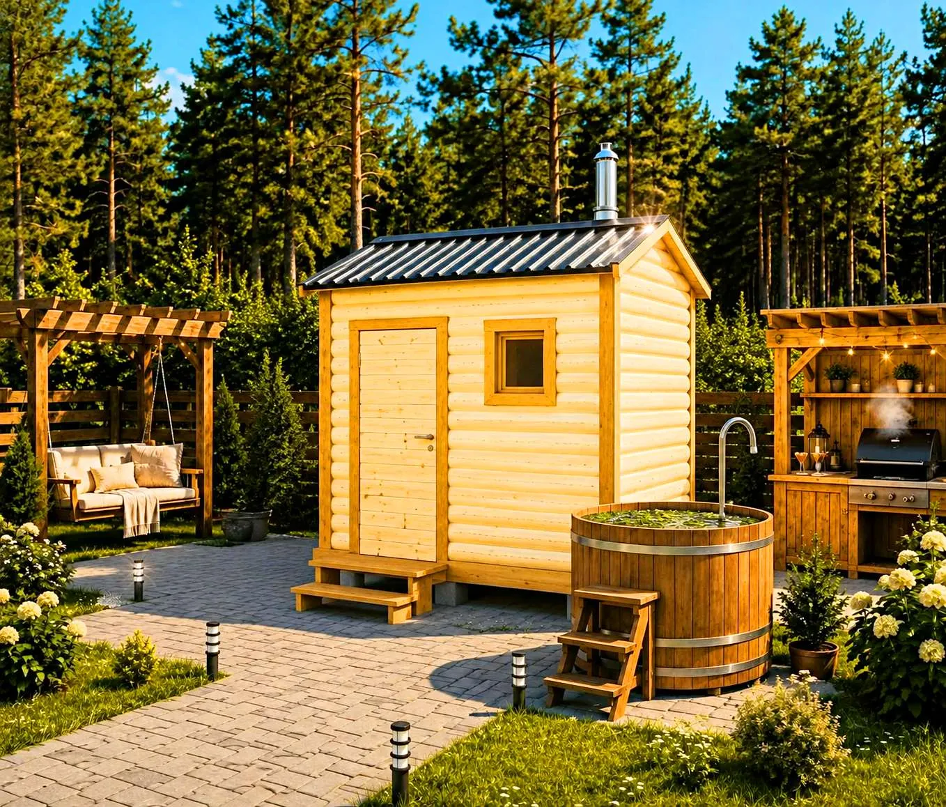 Перевозная баня из бруса 2х2,3